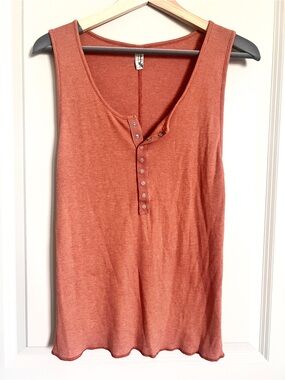 Free People Dusty Coral Ribbed Tank
